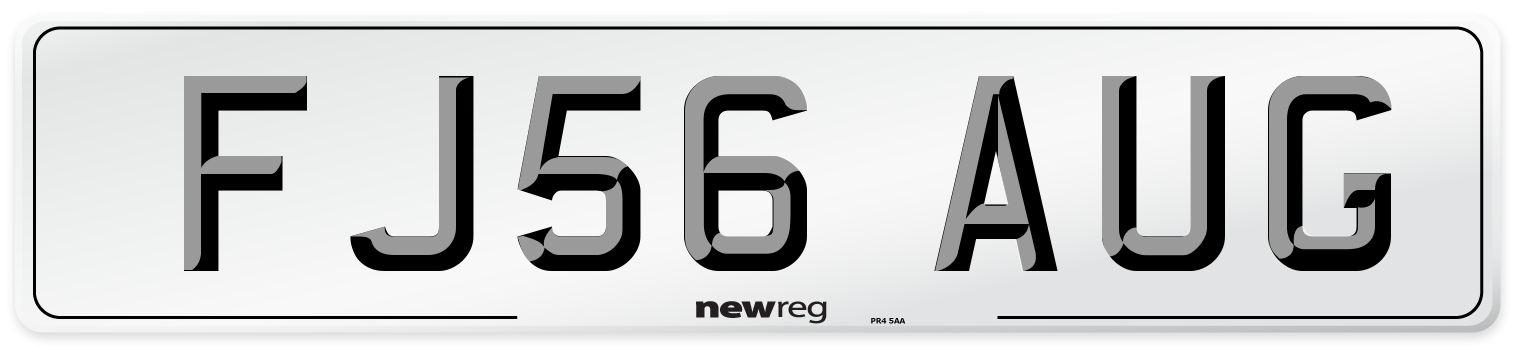 FJ56 AUG Number Plate from New Reg